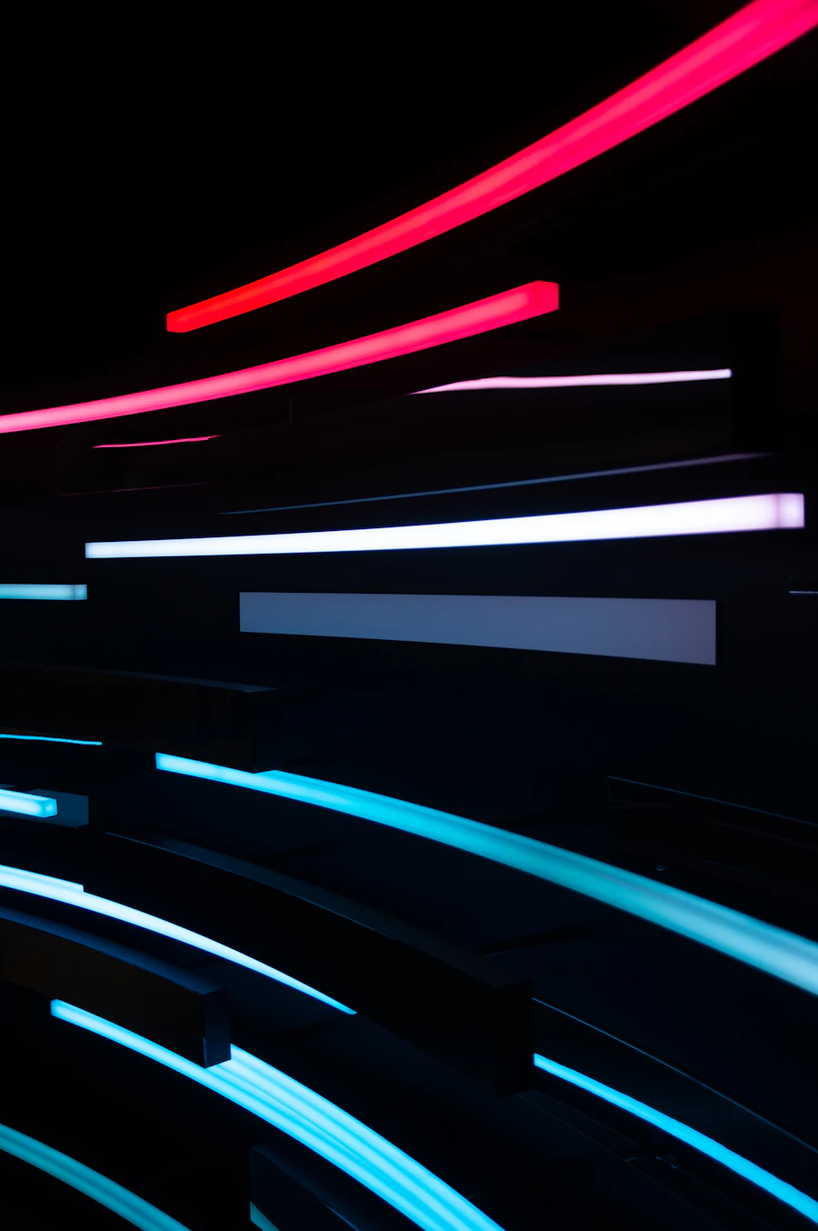 Abstract red and black light streaks